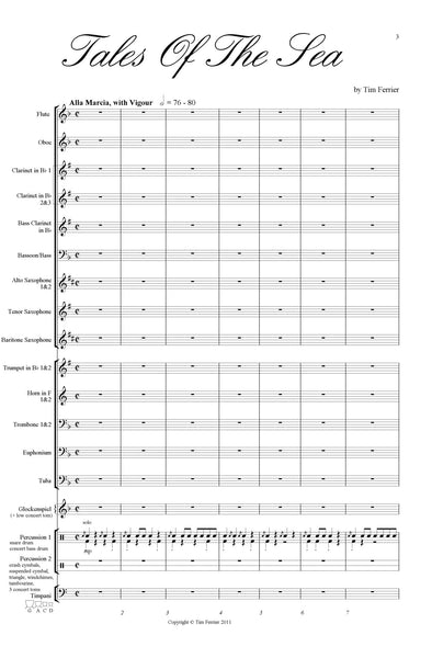 Tales Of The Sea for concert band, wind band or blasorchester by Tim Ferrier.
